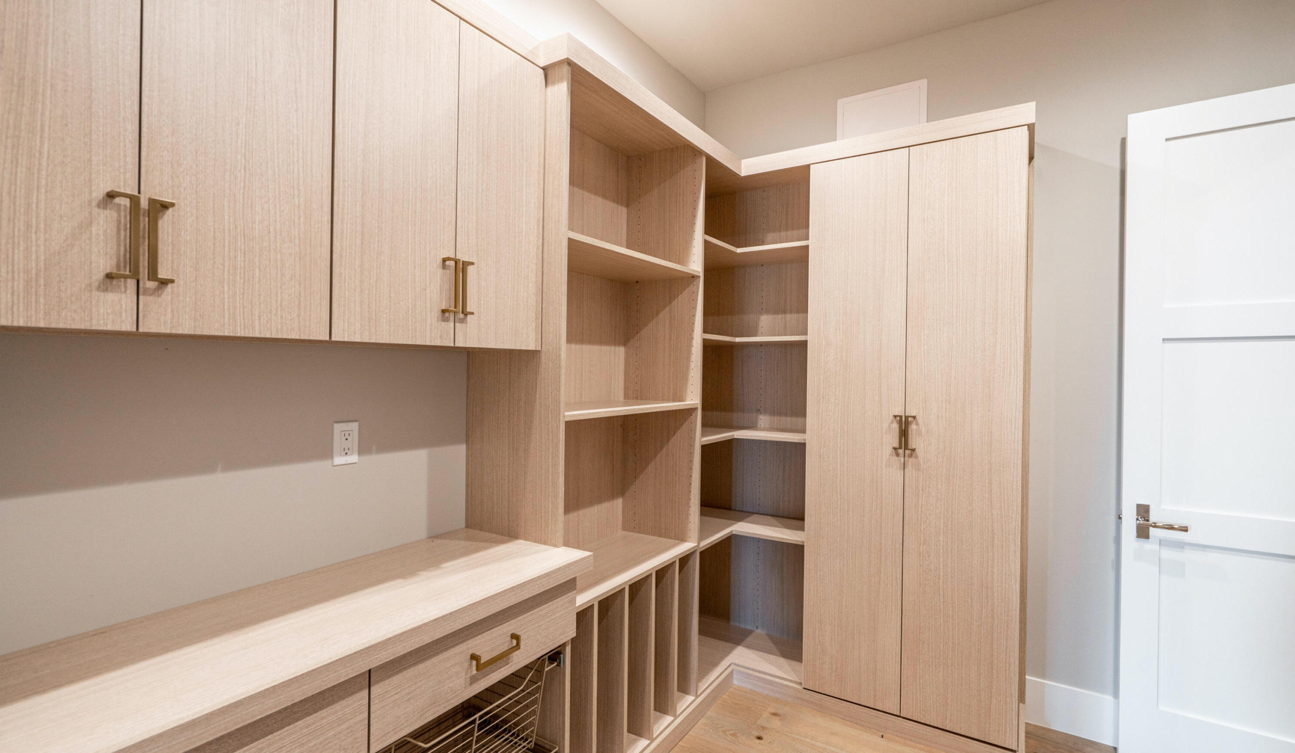 pantry with cabinets photo